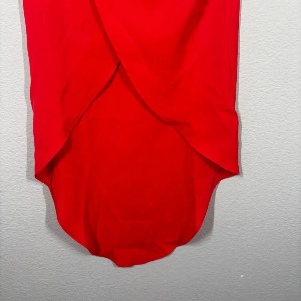 Superdown Womens Size XXS Arielle Slit Maxi Skirt Red High Low Pleated Stretch - Picture 5 of 9